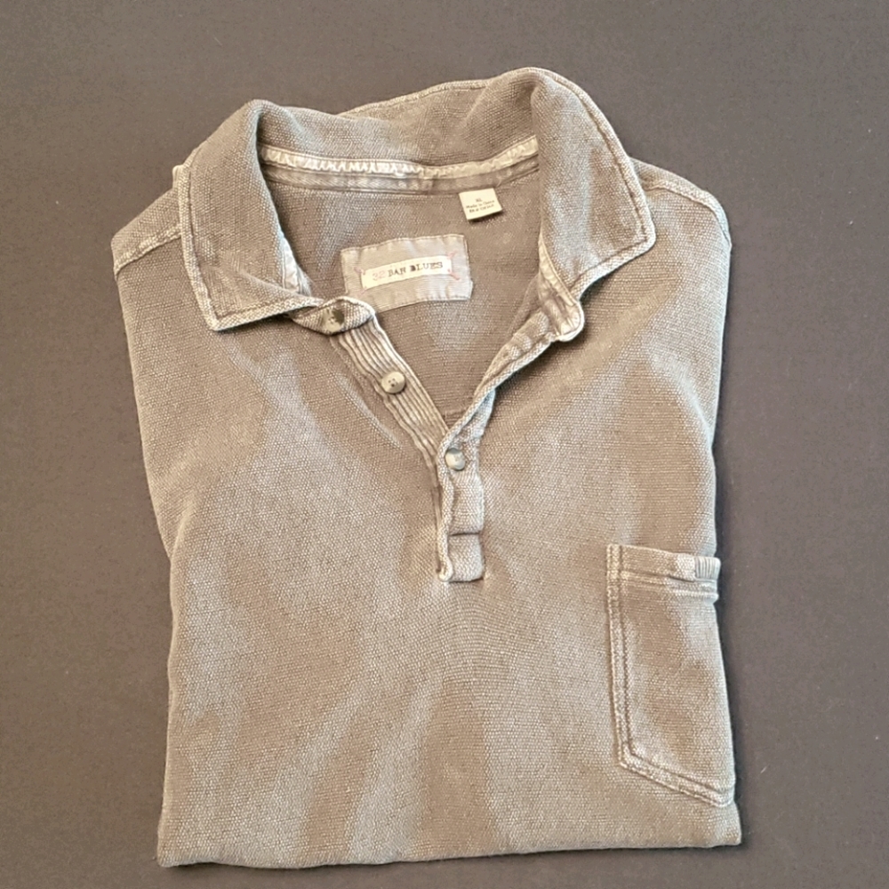 32 Bar Blues Polo, XL Stone Washed Charcoal